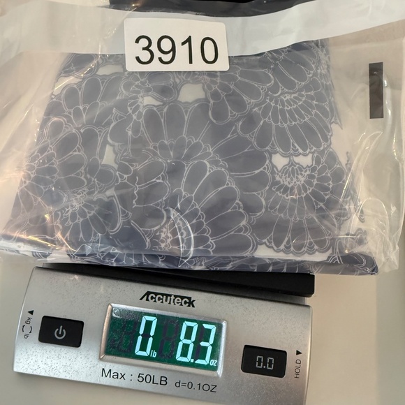 Katherine Way Top Women Small Blue White V Neck 3/4 Sleeve Swim Resort Stretch - Picture 11 of 11